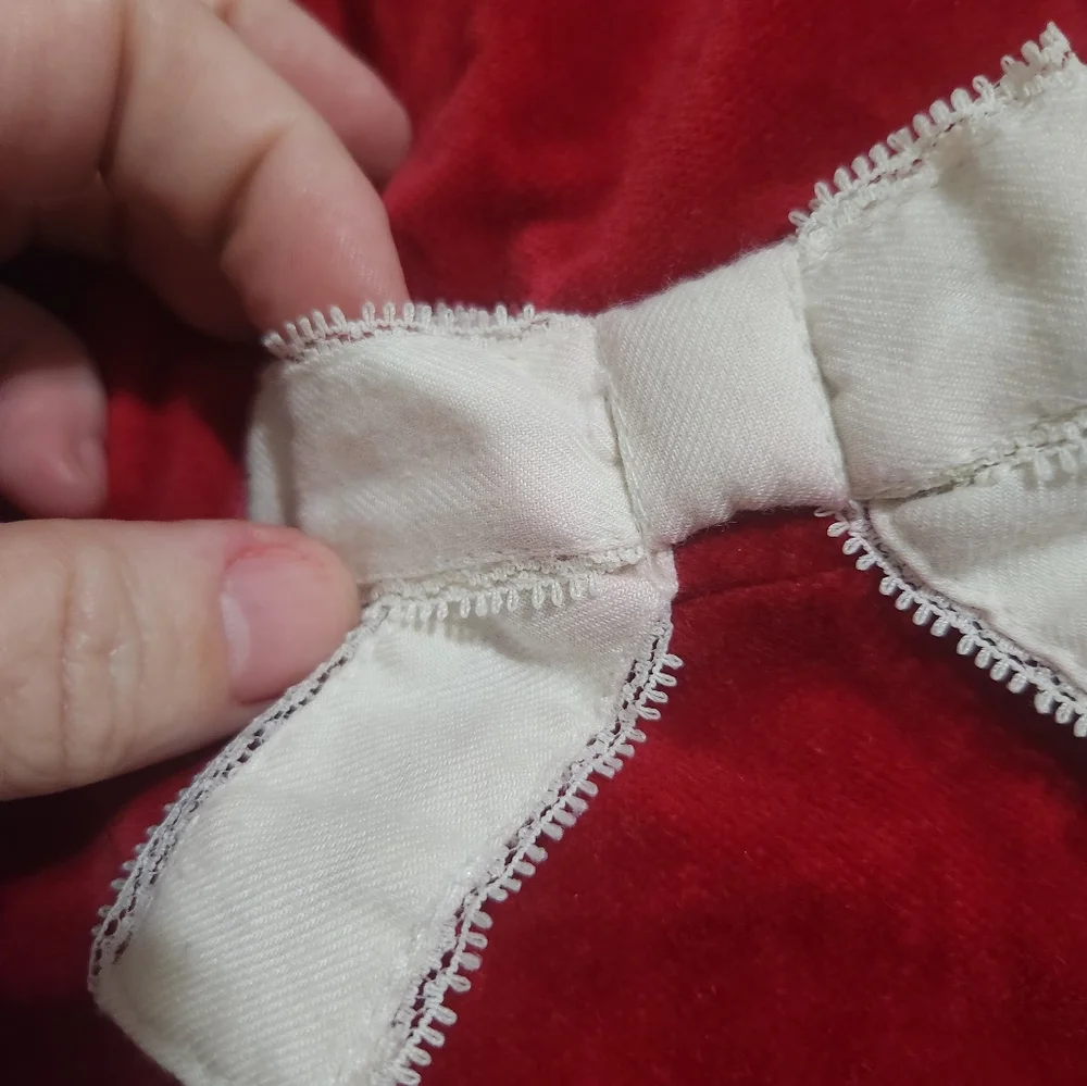 The Children's Place Red Velvet Dress with White Trim Bow